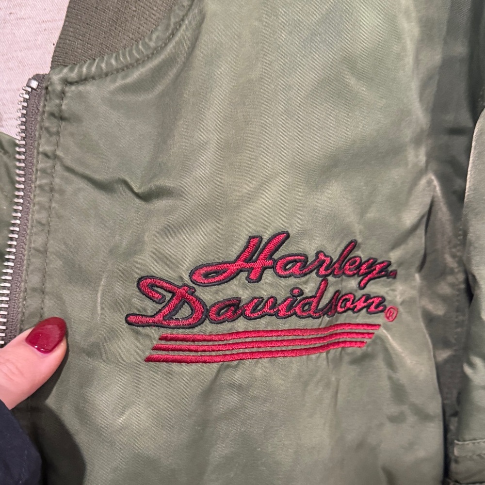 Harley Davidson Men's Green Bomber Jacket - Picture 2 of 13